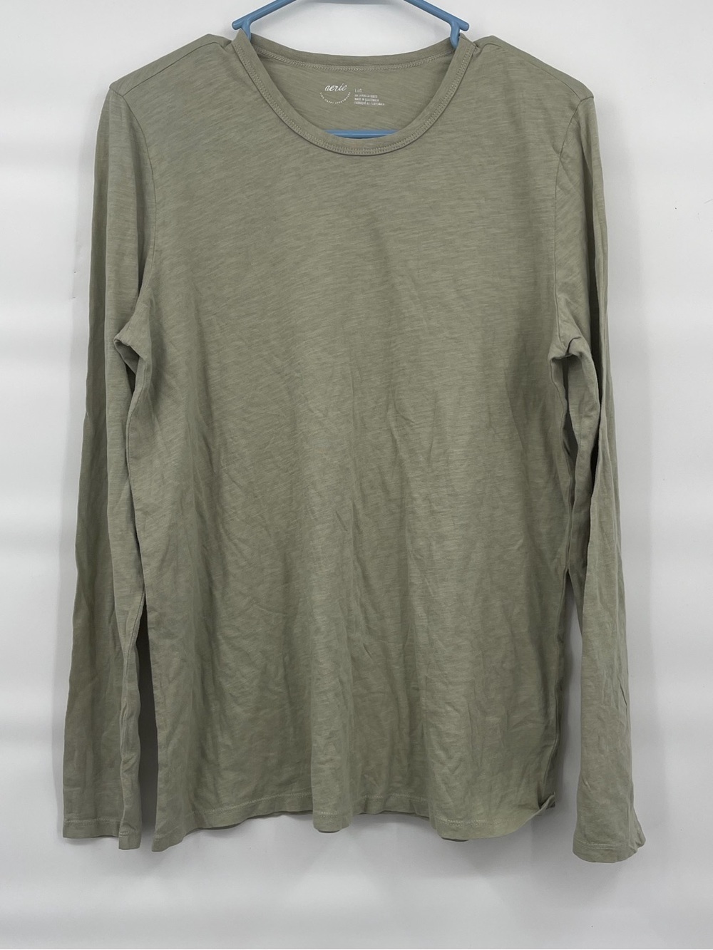 Aerie nwot crew neck cotton green long sleeve oversized tee